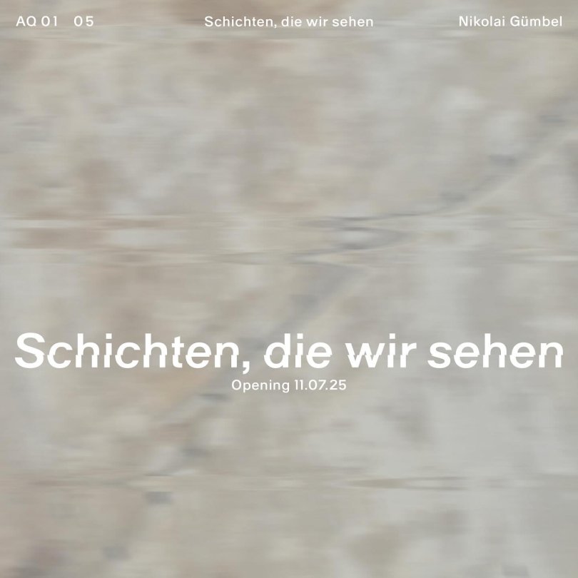 schichten, die wir sehen exhibition by nikolai gümbel at aquarium